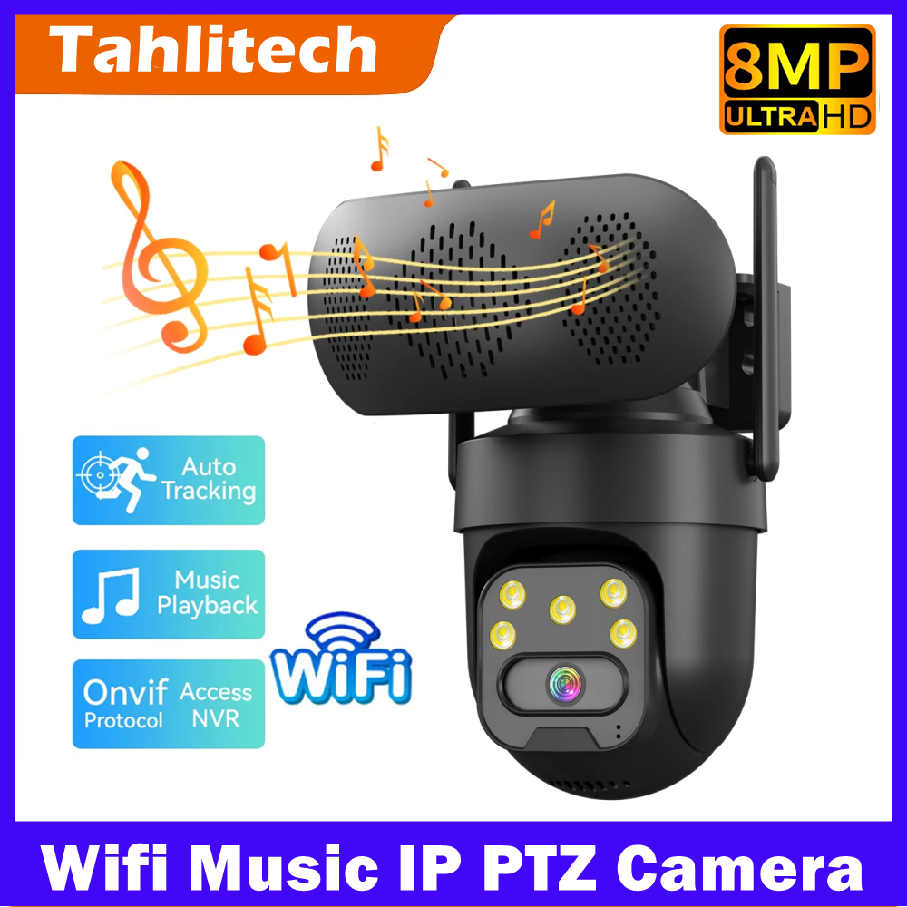 Audio Music Track - 8MP WiFi IP Camera with Music