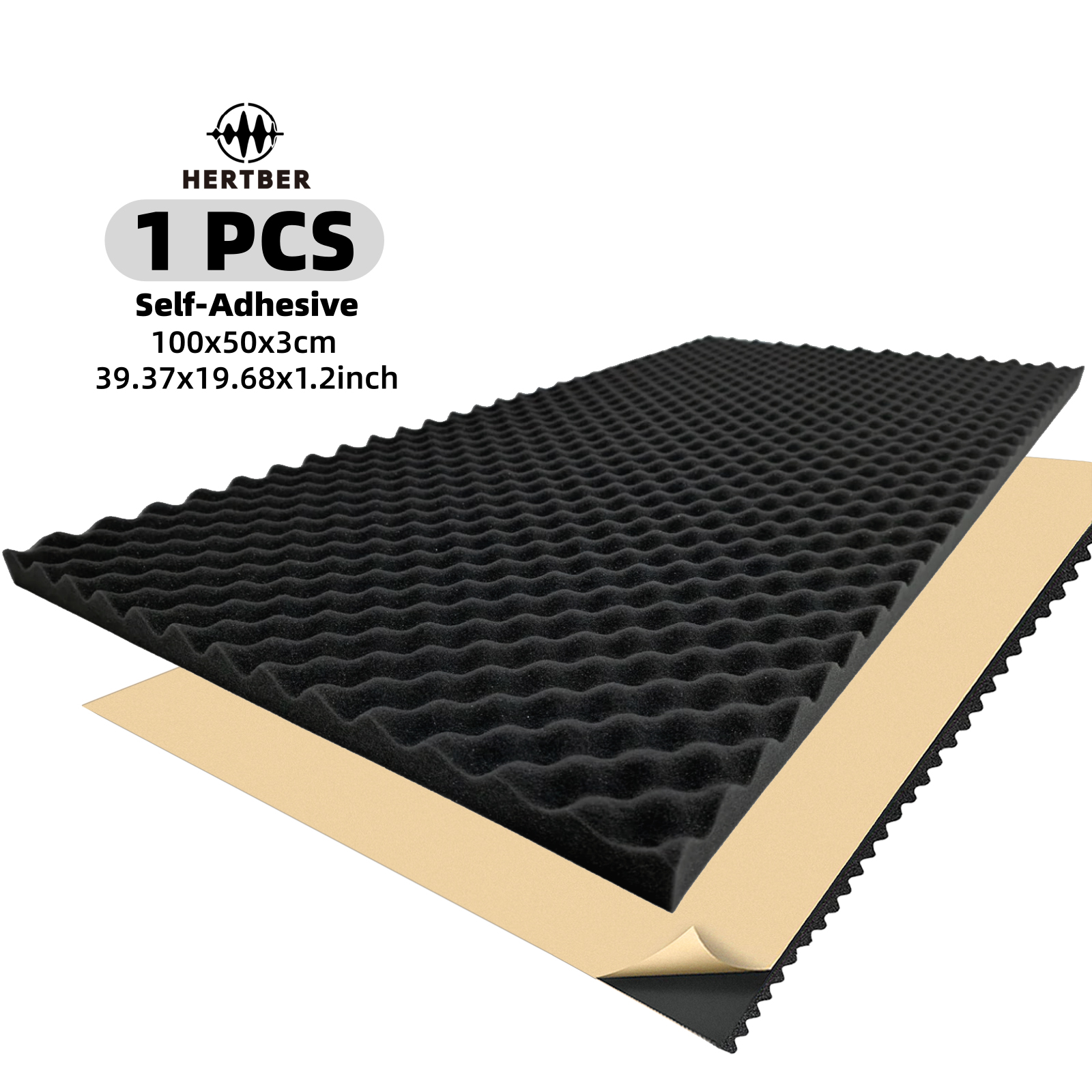 Studio Monitor Speaker - HERTBER Self-Adhesive Egg Crate Foam 100x50x3cm