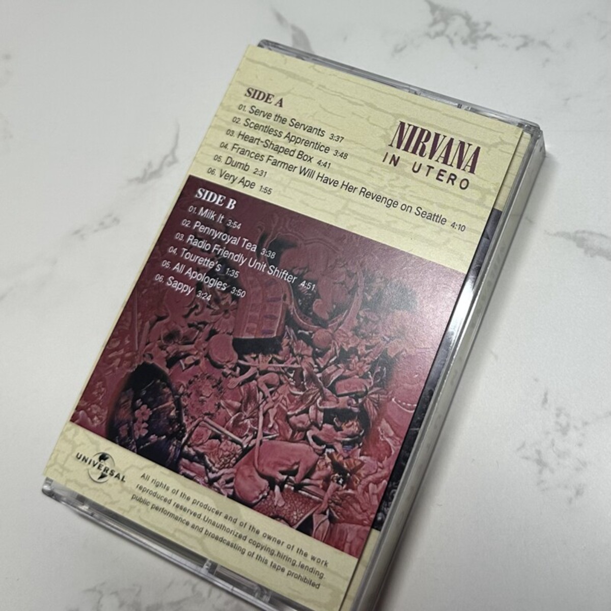 Nirvana in Utero Cassette Tape - Audio Music To Lyrics review and price