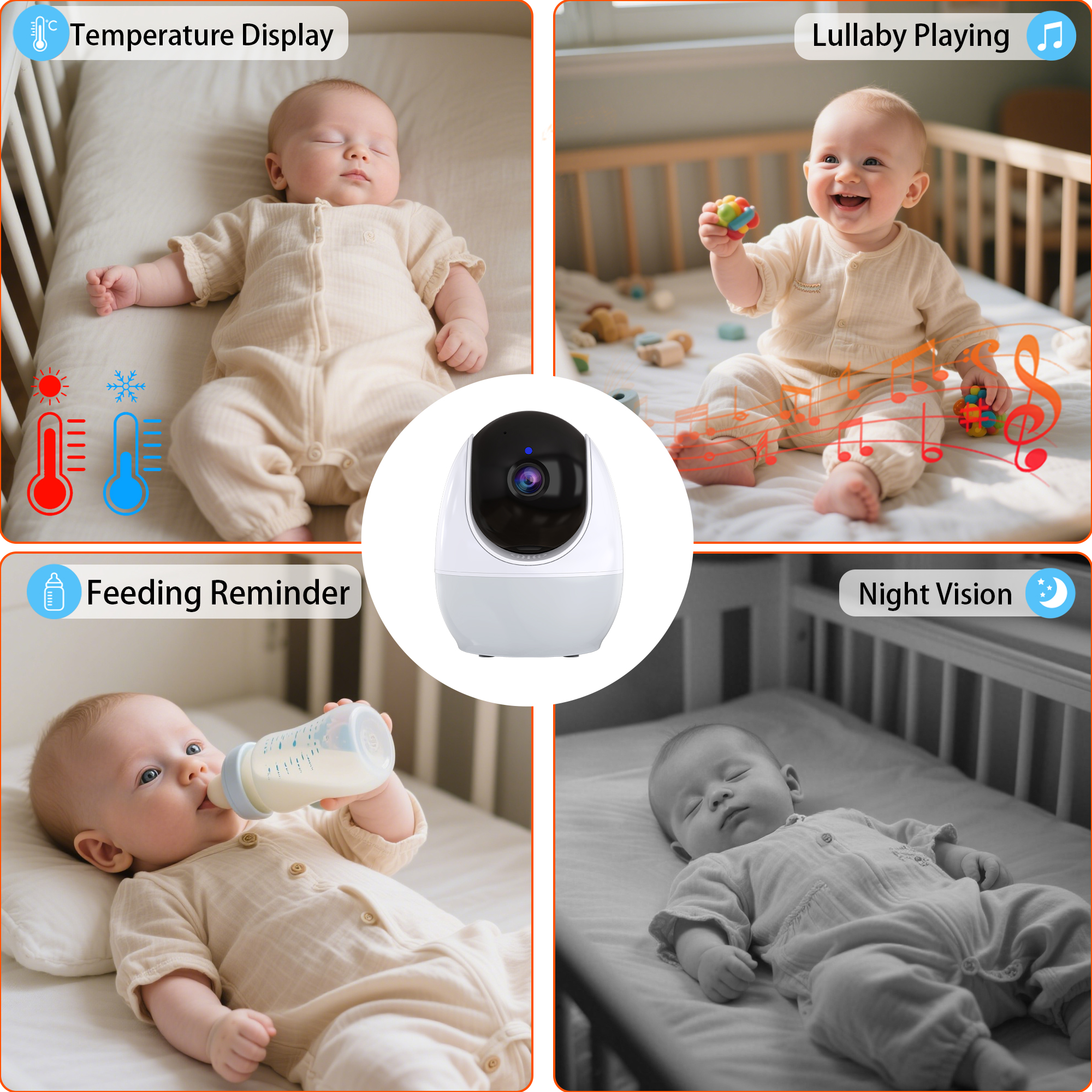 4.3 Inch Display Baby Monitor  - Audio Music Track review and price