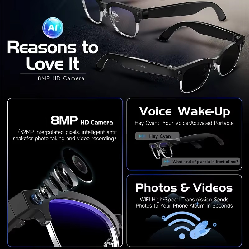 Smart Camera Glasses Photo and - Audio Music Video review and price