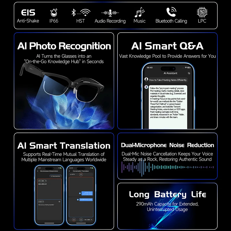 Smart Camera Glasses Photo and - Audio Music Video review and price