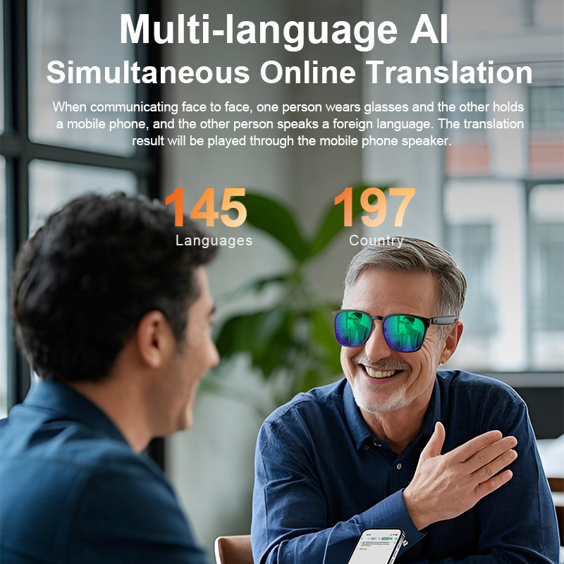 Ai smart bluetooth glasses off - Audio Music Arabic review and price
