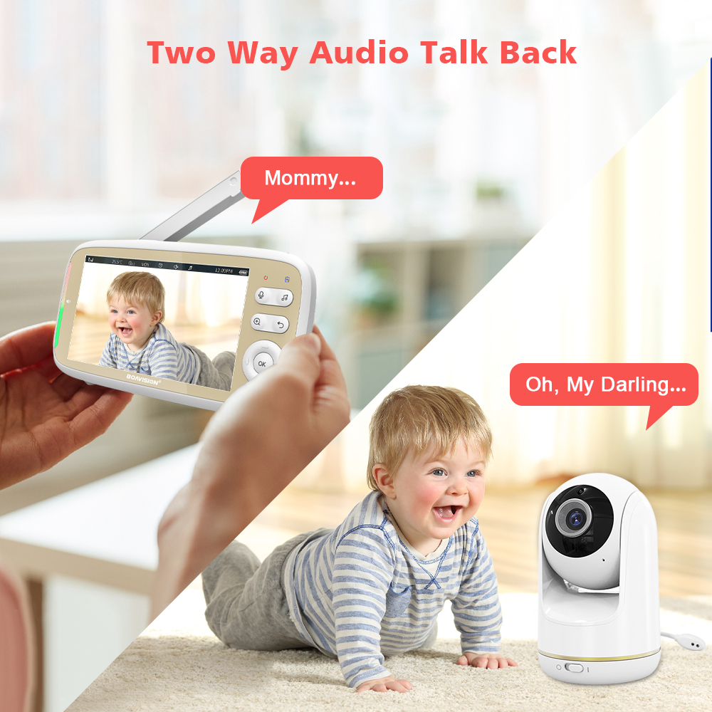 VB803 Baby Monitor 5 Inch 720P - Audio Music Video review and price
