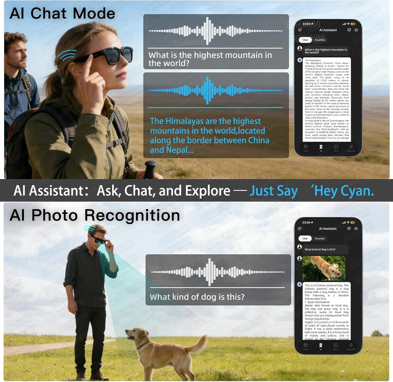 New Smart AI Glasses with 800W - Audio Music Arabic review and price