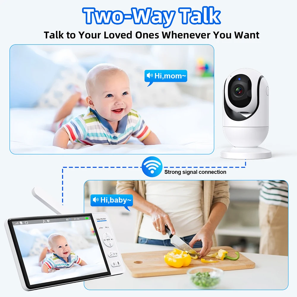 No WiFi 7 Inch Baby Monitor 2- - Audio Music Video review and price