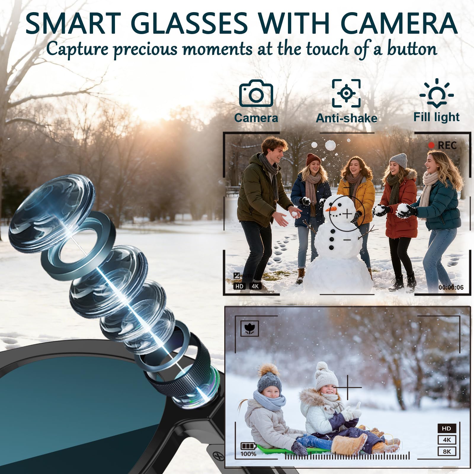 Black Smart Ai Glasses for Men - Audio Music Video review and price