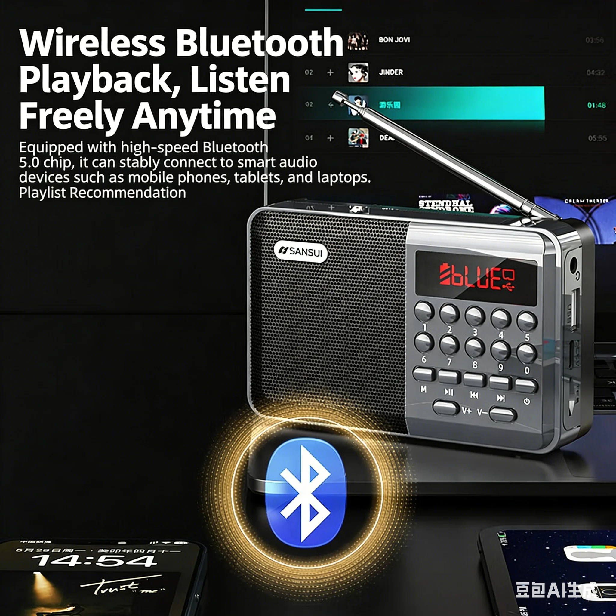 Mini FM Radio Bluetooth Speake - Audio Music Mp3 Songs review and price