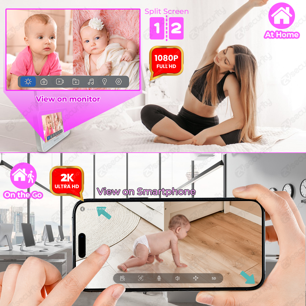 2K 3MP Two Camera WiFi Baby Mo - Audio Music Track review and price