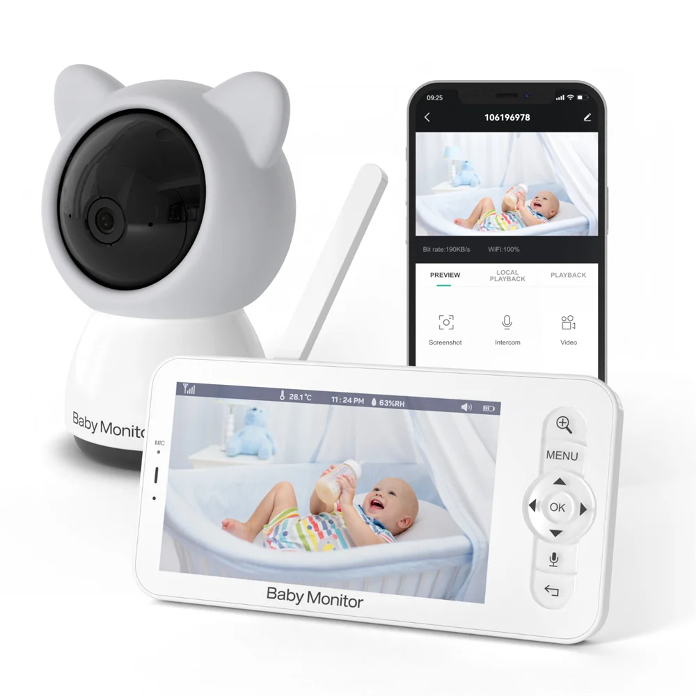 Babystar 5 Inch Wifi Baby Moni - Audio Music Video review and price