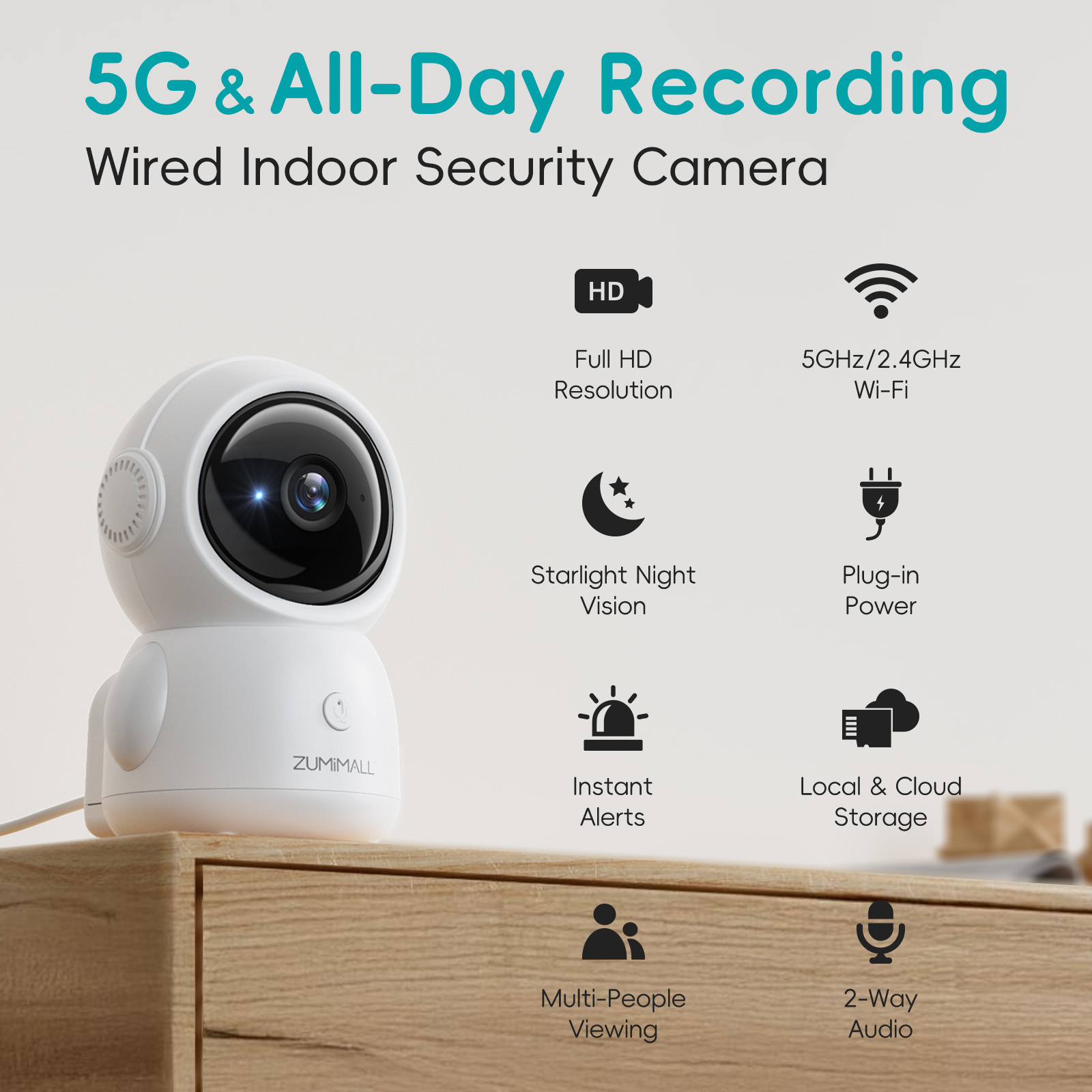 ZUMIMALL Wired security Camera - Audio Music Track review and price